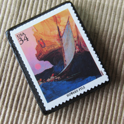 アメリカ　イラスト切手ブローチ 6478 2枚目の画像