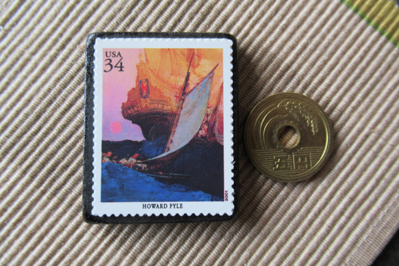 アメリカ　イラスト切手ブローチ 6478 3枚目の画像