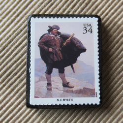 アメリカ　イラスト切手ブローチ 6483 1枚目の画像