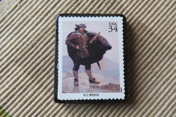 アメリカ　イラスト切手ブローチ 6483 1枚目の画像