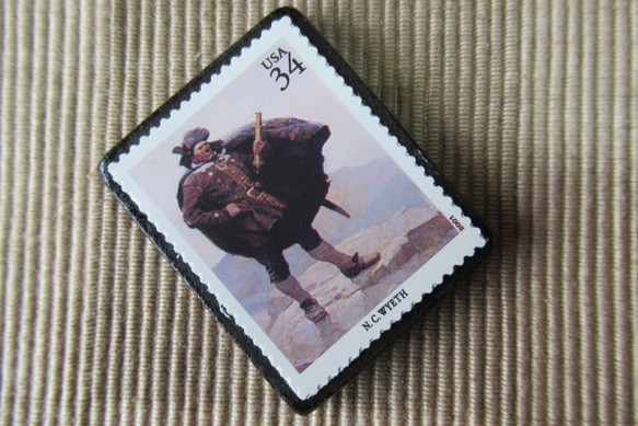 アメリカ　イラスト切手ブローチ 6483 2枚目の画像