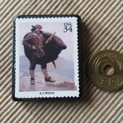 アメリカ　イラスト切手ブローチ 6483 3枚目の画像
