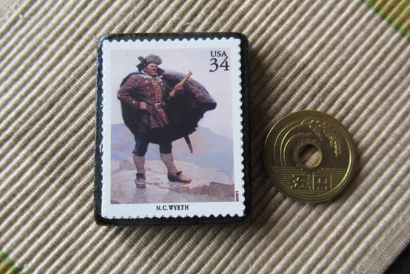 アメリカ　イラスト切手ブローチ 6483 3枚目の画像