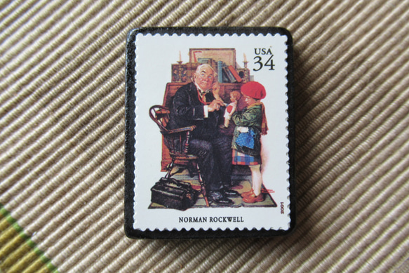 アメリカ　イラスト切手ブローチ 6484 1枚目の画像