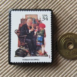 アメリカ　イラスト切手ブローチ 6484 3枚目の画像