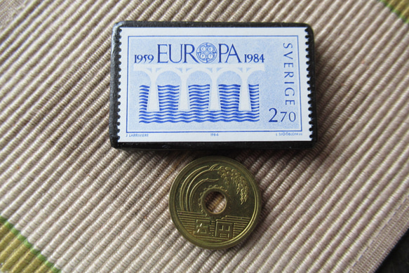 スウエーデン　切手ブローチ6726 3枚目の画像