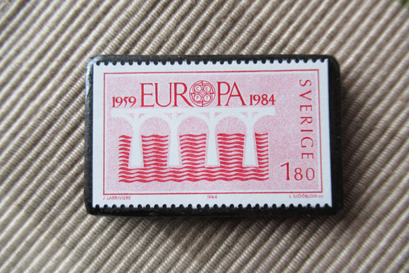 スウエーデン　切手ブローチ6727 1枚目の画像
