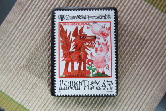 ハンガリー　童話切手ブローチ6739 1枚目の画像