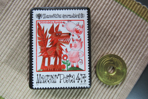 ハンガリー　童話切手ブローチ6739 3枚目の画像