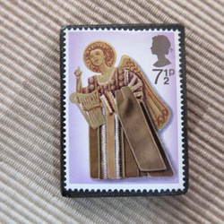 イギリス　クリスマス切手ブローチ 6794 1枚目の画像