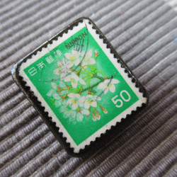 アップサイクル　日本　昭和切手ブローチ6964 2枚目の画像