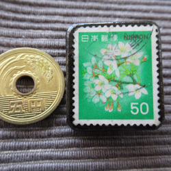 アップサイクル　日本　昭和切手ブローチ6964 3枚目の画像