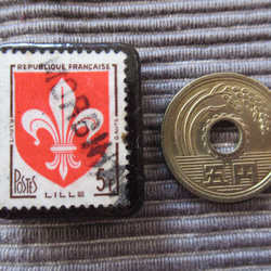 アップサイクル　フランス切手ブローチ6986 3枚目の画像