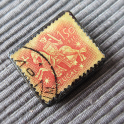 アップサイクル　ポルトガル切手ブローチ7016 2枚目の画像