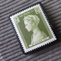 モナコ　切手ブローチ 7236 2枚目の画像