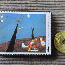 フランス　「ミロ」美術切手ブローチ7246 3枚目の画像