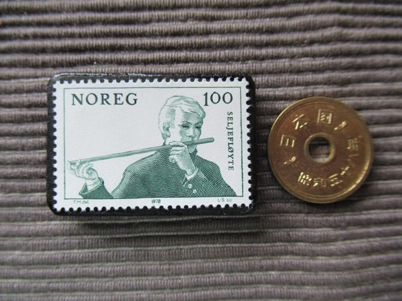 ノルウェー　切手ブローチ 7396 3枚目の画像