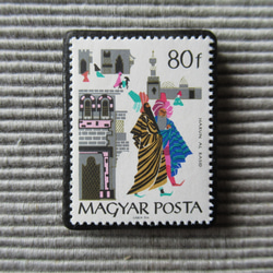 ハンガリー　童話切手ブローチ 7416 1枚目の画像