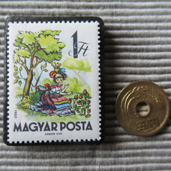 ハンガリー　童話切手ブローチ 7417 3枚目の画像