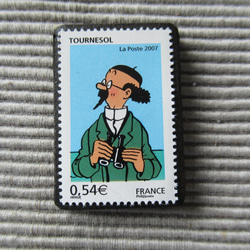 フランス　漫画 切手ブローチ 7595 1枚目の画像