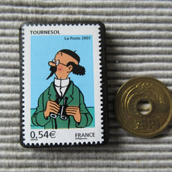 フランス　漫画 切手ブローチ 7595 3枚目の画像