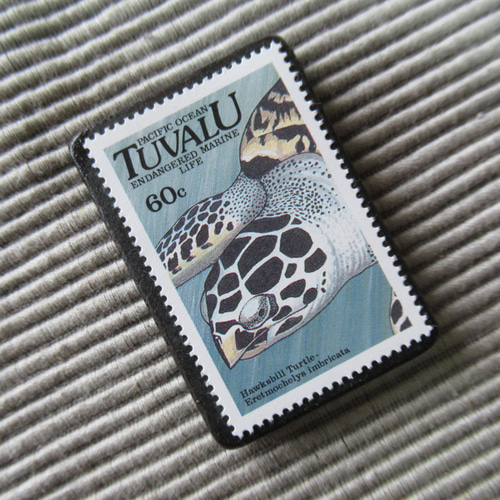 ツバル 切手ブローチ7652 ブローチ Yukio TANZAWA 通販 12567089