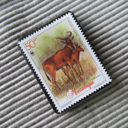 モザンビーク　切手ブローチ7656 2枚目の画像