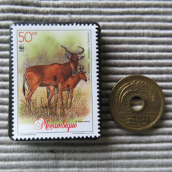 モザンビーク　切手ブローチ7656 3枚目の画像