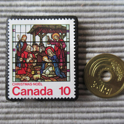 カナダ　クリスマス切手ブローチ7747 3枚目の画像