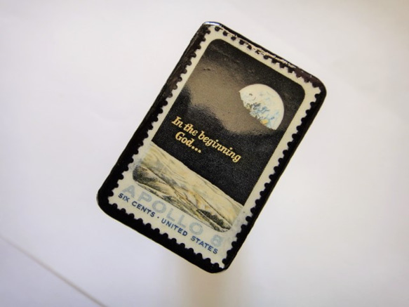 アメリカ 1969年アポロ８号切手ブローチ102 2枚目の画像