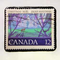 カナダ　クリスマス切手ブローチ209 1枚目の画像