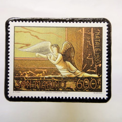 サンマリノ　天使切手ブローチ257 1枚目の画像