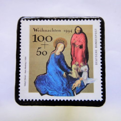 ドイツ　クリスマス切手ブローチ422 1枚目の画像