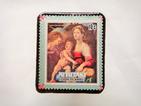 クック諸島　切手ブローチ430 1枚目の画像
