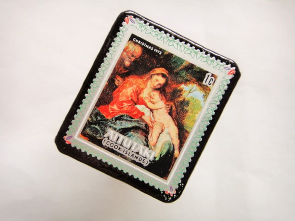 クック諸島　切手ブローチ431 2枚目の画像