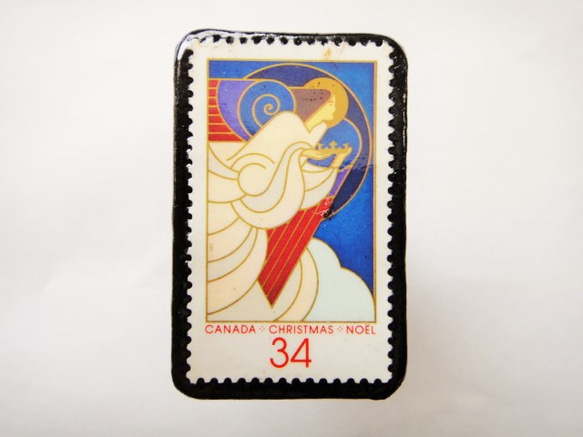 カナダ　切手ブローチ465 1枚目の画像