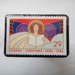 カナダ　切手ブローチ467 1枚目の画像