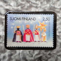 フィンランド　切手ブローチ522 1枚目の画像