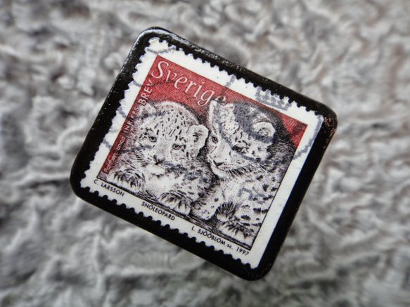 スウェーデン　切手ブローチ 572 2枚目の画像