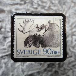 スウェーデン　切手ブローチ 574 1枚目の画像