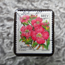 スウェーデン　切手ブローチ 588 1枚目の画像