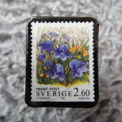 スウェーデン　切手ブローチ 607 1枚目の画像