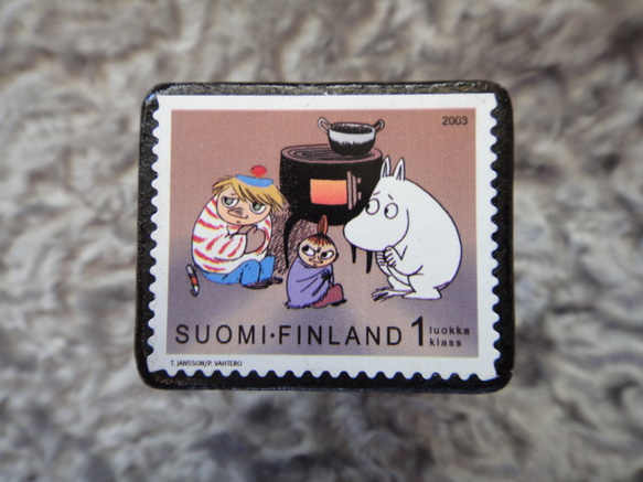 フィンランド　童話切手ブローチ654 1枚目の画像