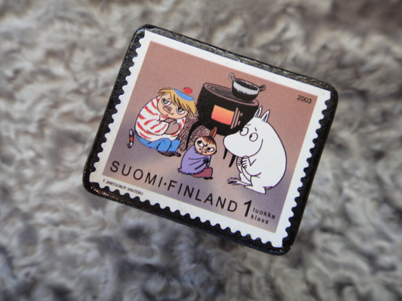 フィンランド　童話切手ブローチ654 2枚目の画像