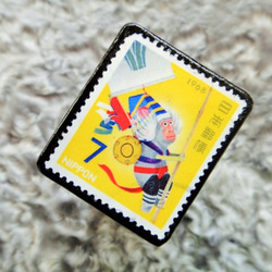 日本　切手ブローチ687 2枚目の画像
