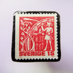スウェーデン　童話切手ブローチ785 1枚目の画像