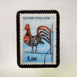 フィンランド　切手ブローチ1038 1枚目の画像