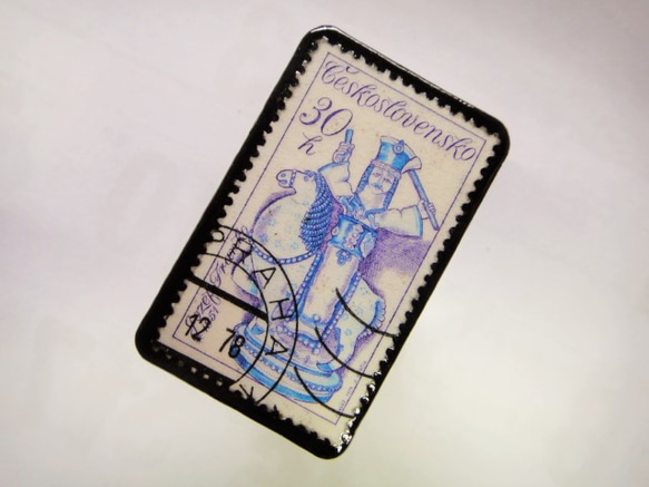 チェコスロバキア　切手ブローチ1042 2枚目の画像