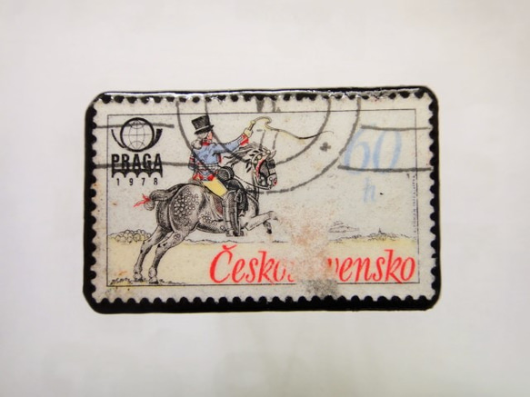チェコスロバキア　馬切手ブローチ1117 1枚目の画像