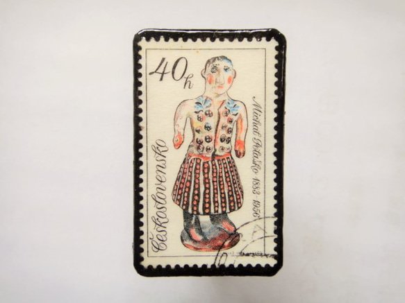 チェコスロバキア　切手ブローチ1159 1枚目の画像